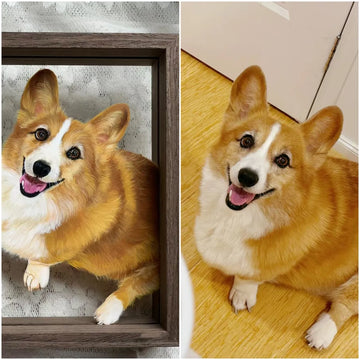 Custom Pet Photo  Frame Painting Oil Painting Painting Glass Art Painting