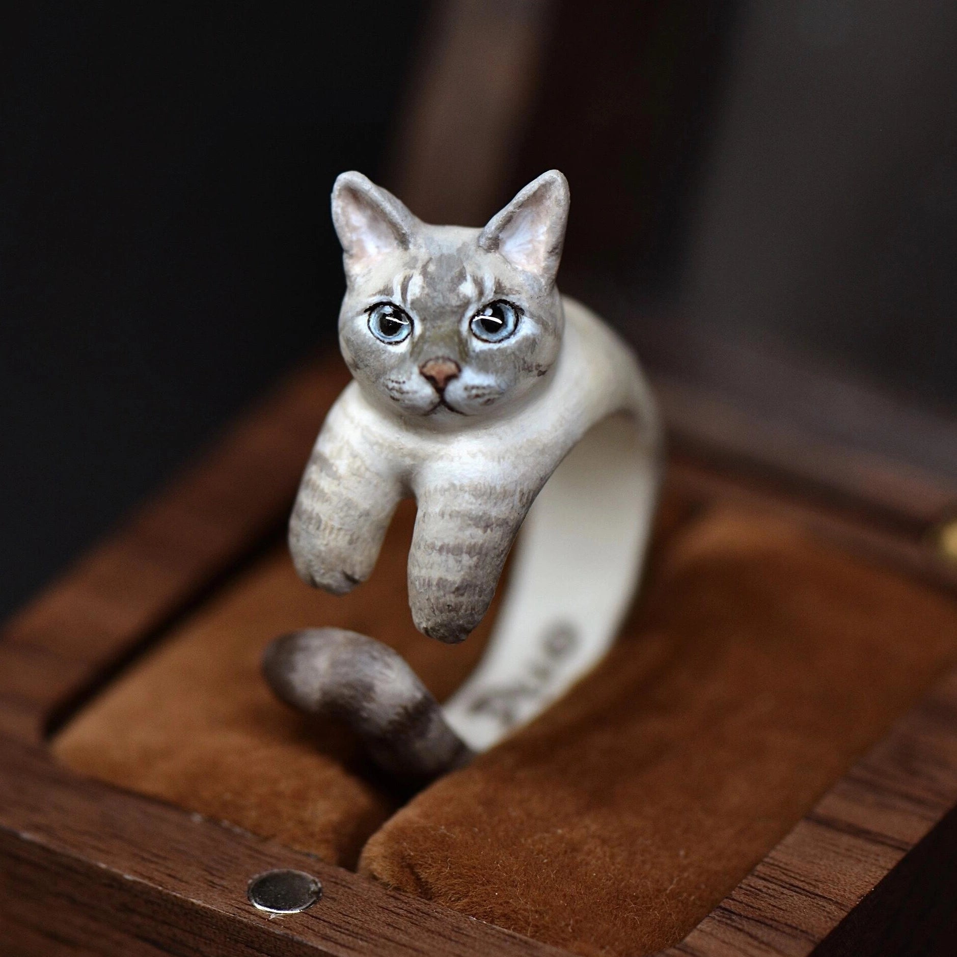 Custom Pet Portrait Clay Ring