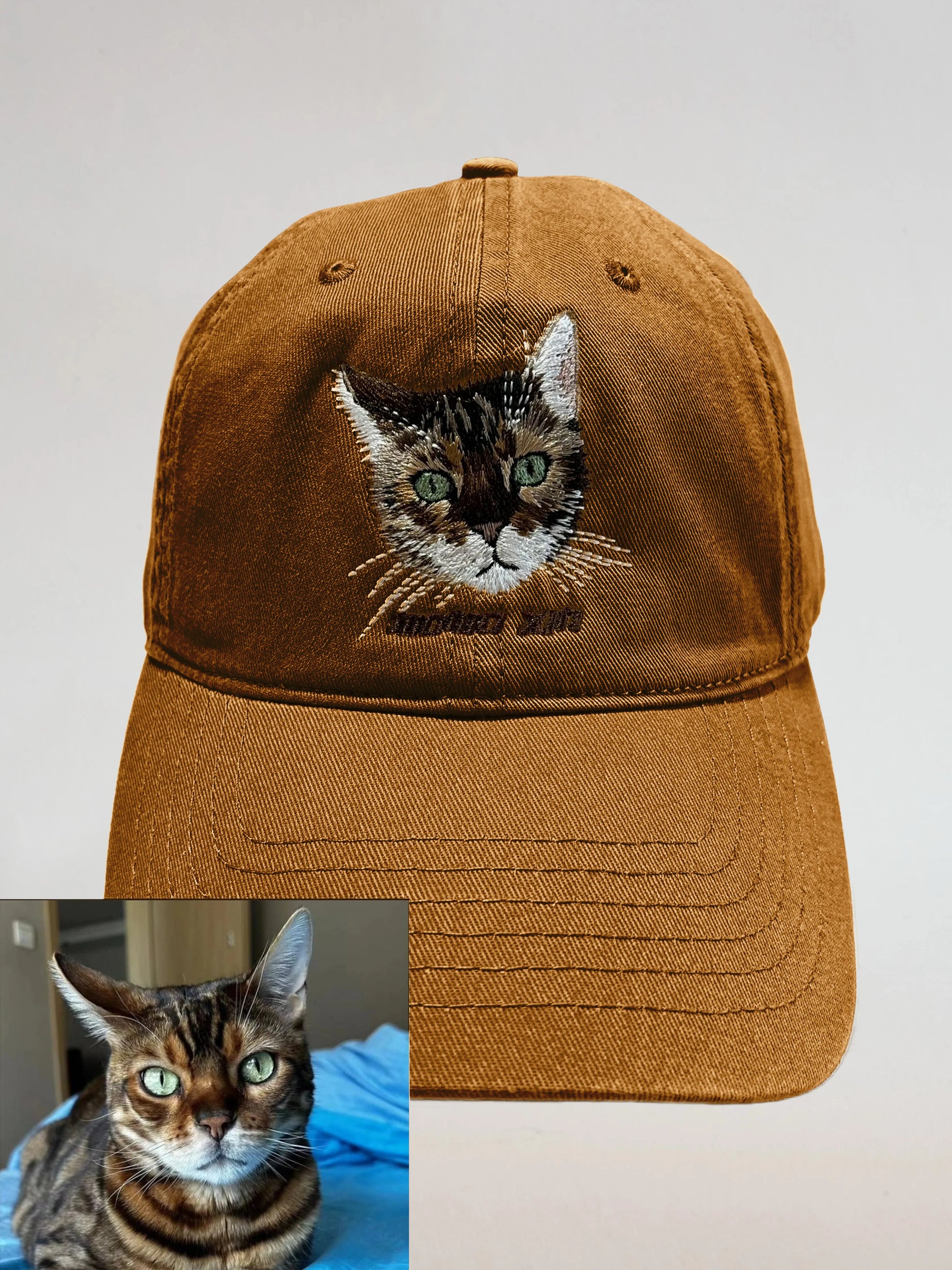 Custom Pet Portrait Hand Embroidered Caps
