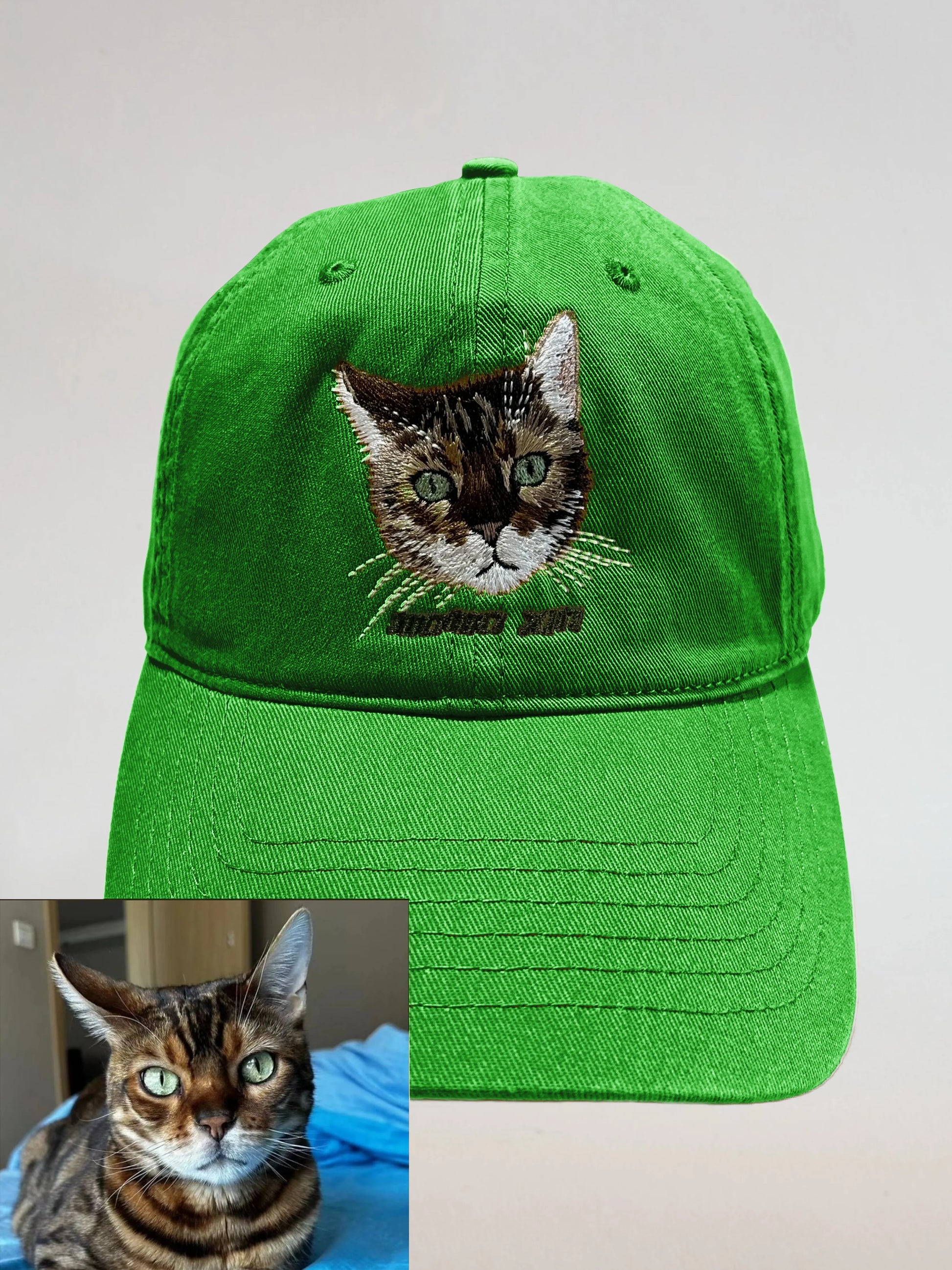 Custom Pet Portrait Hand Embroidered Caps