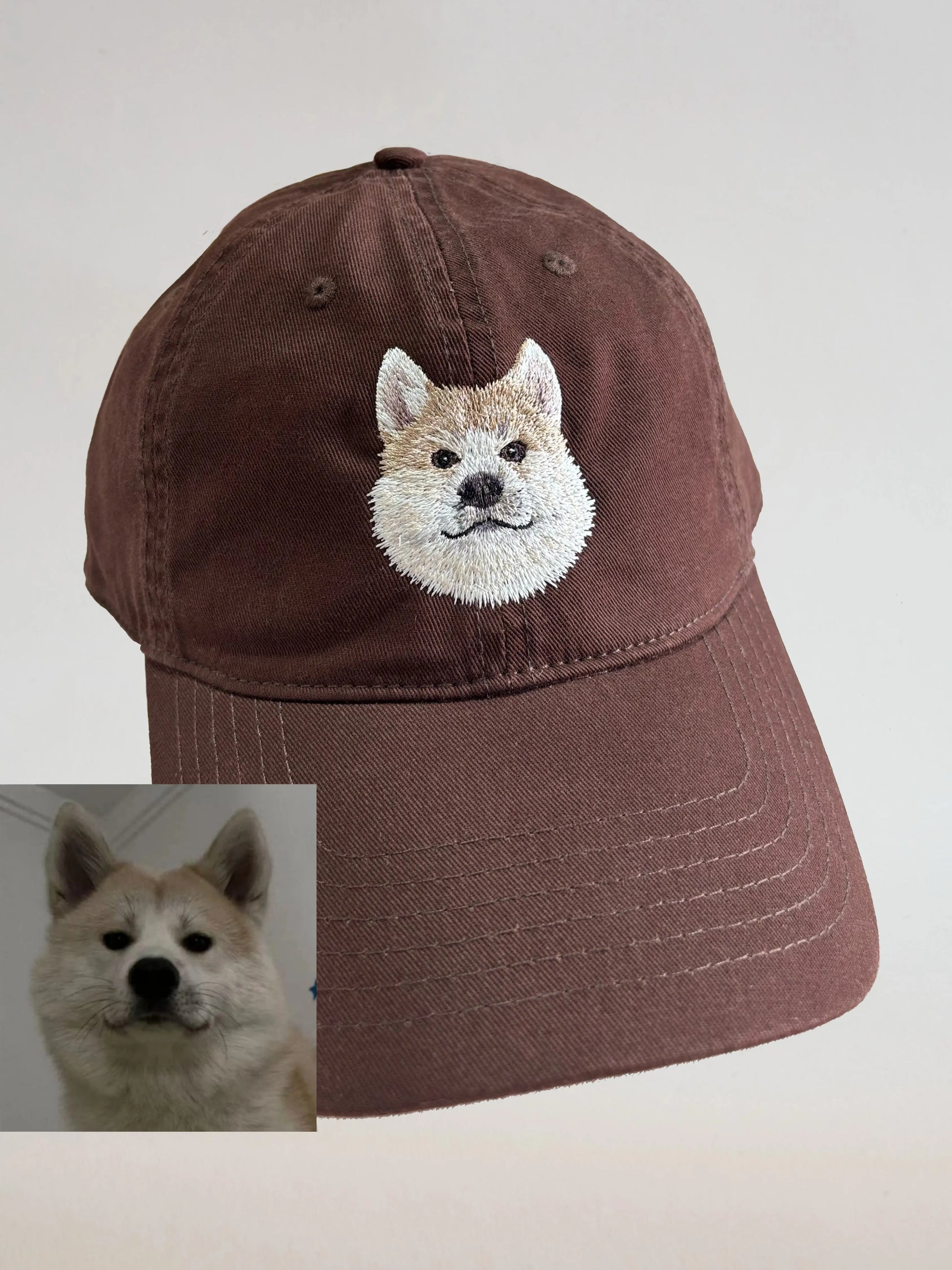 Custom Pet Portrait Hand Embroidered Caps | PetDecorArt
