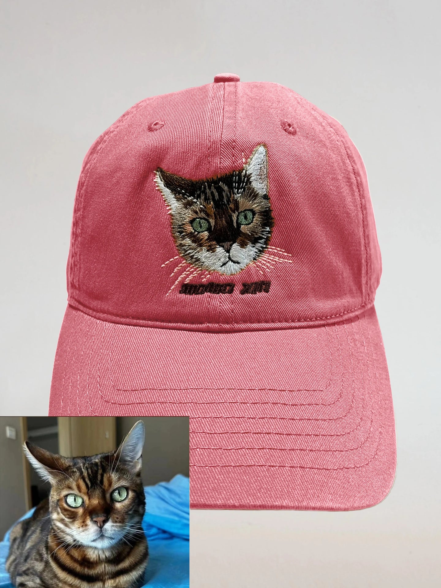 Custom Pet Portrait Hand Embroidered Caps