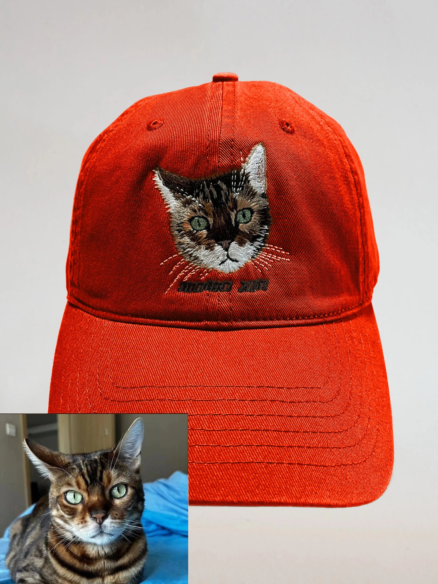 Custom Pet Portrait Hand Embroidered Caps