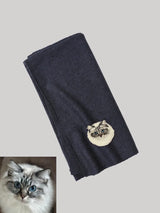 Custom Yak Wool Scarf with Pet Portrait – Knitted 50% Yak 50% Wool Shawl