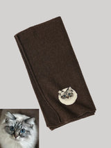 Custom Yak Wool Scarf with Pet Portrait – Knitted 50% Yak 50% Wool Shawl