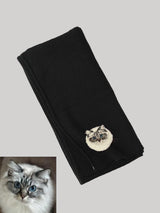 Custom Yak Wool Scarf with Pet Portrait – Knitted 50% Yak 50% Wool Shawl