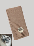 Custom Yak Wool Scarf with Pet Portrait – Knitted 50% Yak 50% Wool Shawl