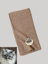 Custom Yak Wool Scarf with Pet Portrait – Knitted 50% Yak 50% Wool Shawl