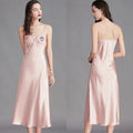 Embroidered Custom Photo Pajamas – Side-Slit Long Slip Dress