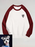 Embroidered Two-Tone Custom Sweatshirt With Pet Portrait