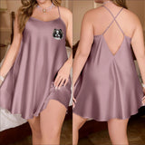 Oversized Slip Dress with Custom Embroidered Pet Portrait