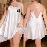 Oversized Slip Dress with Custom Embroidered Pet Portrait