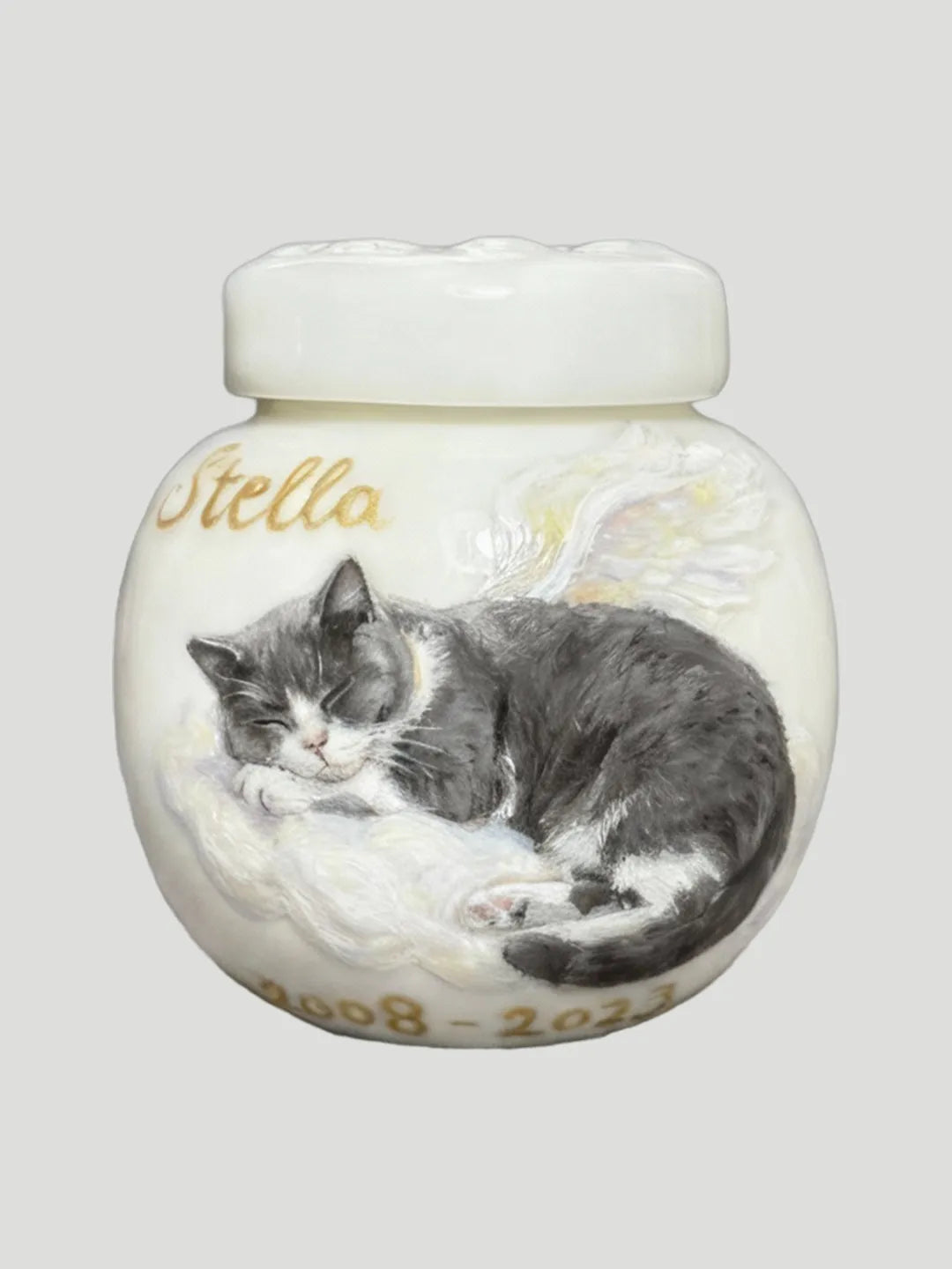 Paw Print Urn – Customized Ceramic Pet Urn for Pets Up to 26kg with Hand-Painted Portrait