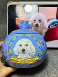 Pet Planet Urn – Customized Ceramic Pet Urn with Hand-Painted Pet Portrait