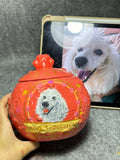 Pet Planet Urn – Customized Ceramic Pet Urn with Hand-Painted Pet Portrait