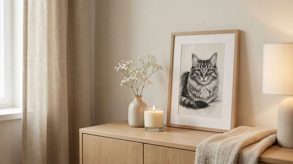 Memorial cat portrait